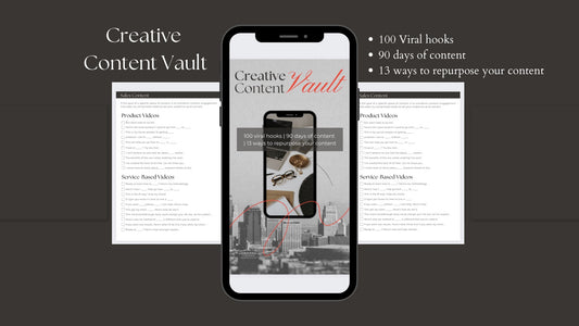 Creative Content Vault: 100 Viral Hooks, 90 Days of Content, 13 Ways to Repurpose